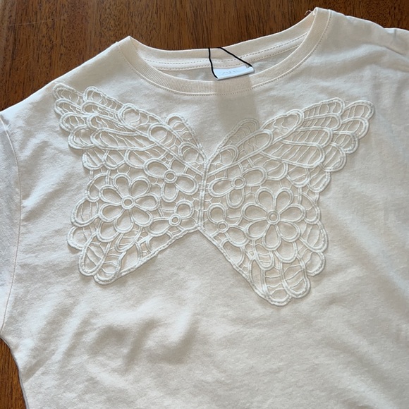 NWT ZARA Girls floral shorts and crochet T-shirt set, size 9-10 - Picture 2 of 14